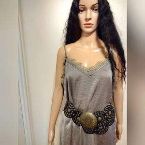 Easel Gray Silky Camisole, L